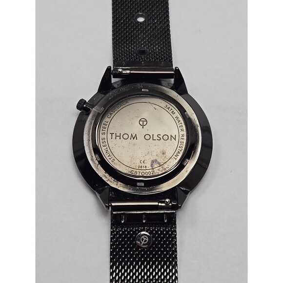 Thom Olson CBTO002 Night Dream Black Mesh Charm Watch 40mm Quartz New Battery - Picture 9 of 9